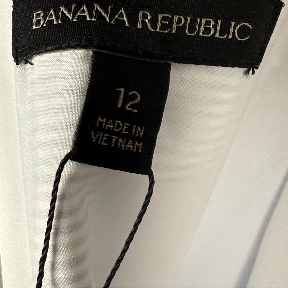 NWT Banana Republic Wide Leg Jumpsuit Nautical Pinstripe Linen Cotton Blend 12 - Picture 11 of 12